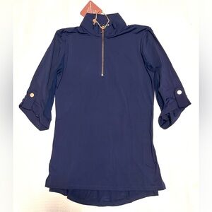 Navy Quarter-Zip Top